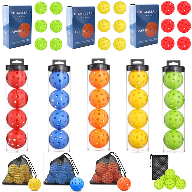 

4/6pcs Outdoor Pickleball Balls 74mm 40 Holes Injection Pickle Ball For Sport Court Pickleballs Fun & Training Pickleball Tennis