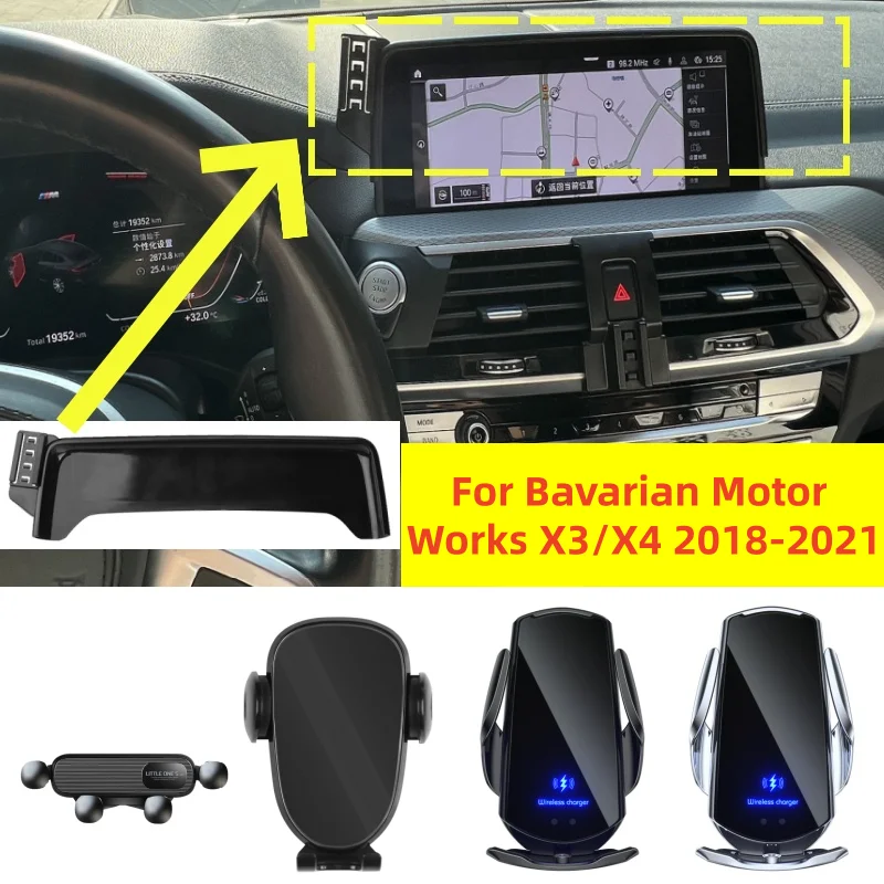 Car Phone Mount For BMW X3 G01/X4 G02 2018-2021, 10.25 Inch Navigation Screen Dashboard Base, No Blockage To Driver’s View
