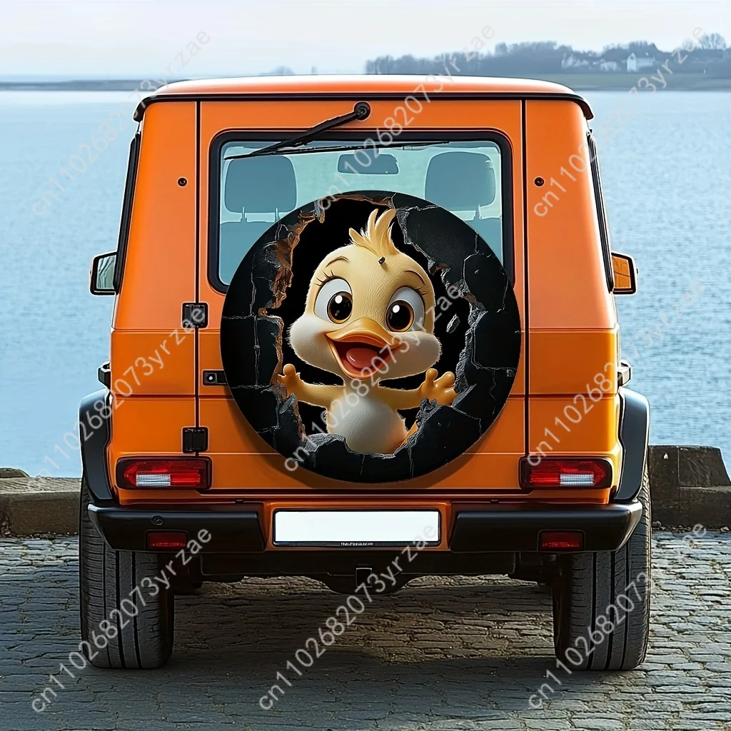 

Lovely yellow duck Various Models Car Tire Cover Sand Dust Prevention Protect Wind Rain Tire Cover Sturdy Durable Tire Covers
