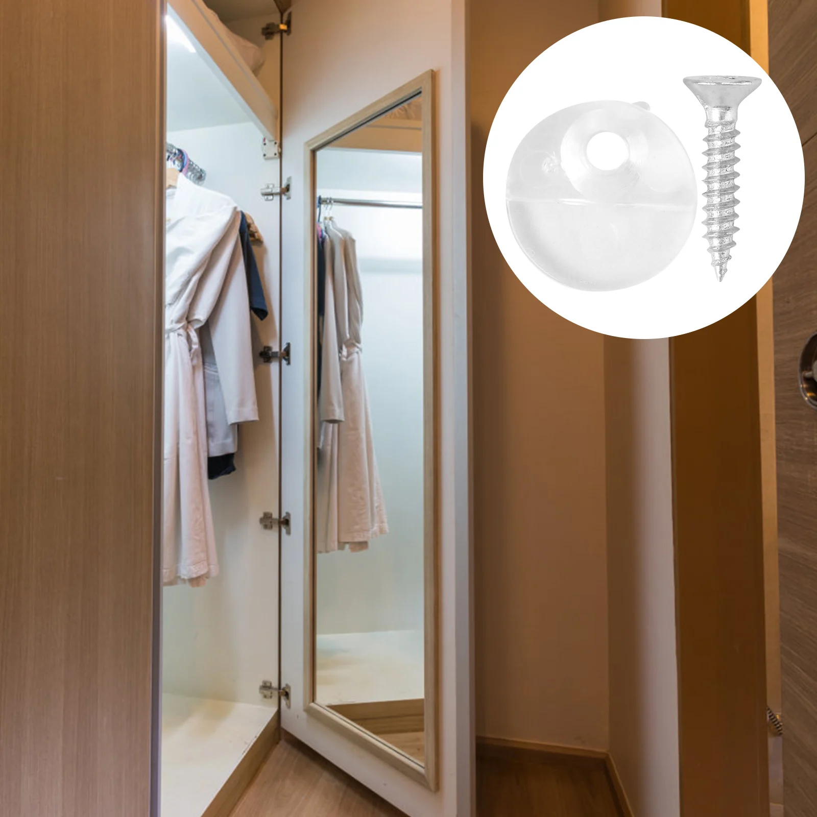 

20 Pcs Glass Clips Durable Mirror Holder Bracket Tighten Screws Clamp Glass Firmly Cabinet Door Frame Shelf Brackets