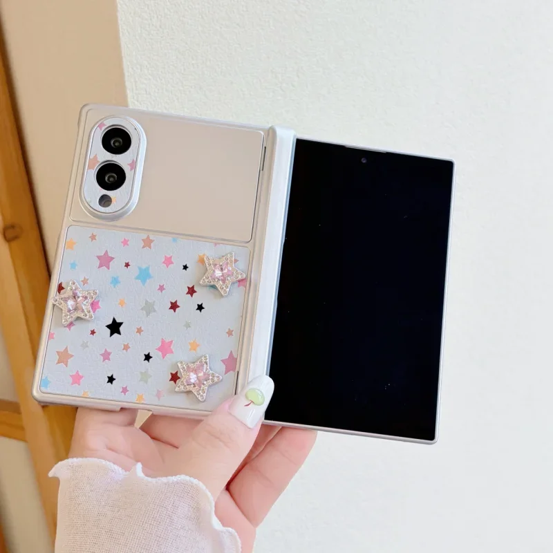 Ins Korean Color Three-dimensional Star Magnetic Mobile Phone Case Is Suitable for Samsung Galaxy Z Fold 8 Ultra 8 Lanyard