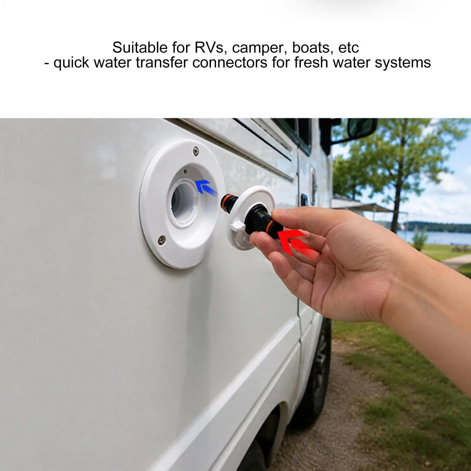City Water Connection For RV Universal Quick Connector RV Fresh Water Inlet For Exterior Access Drain Outlet Outdoor RV Camper