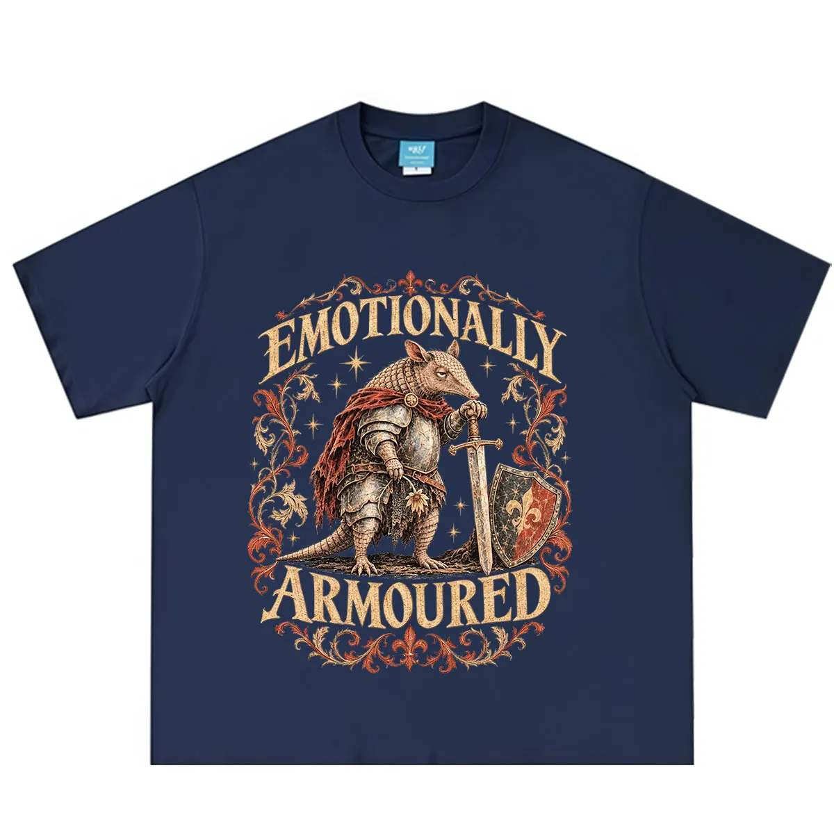 Emotionally Armoured Armadillo  Funny Medieval Knight Meme T-Shirt Men Women Vintage T-Shirt Summer Loose Casual Cotton T-shirts