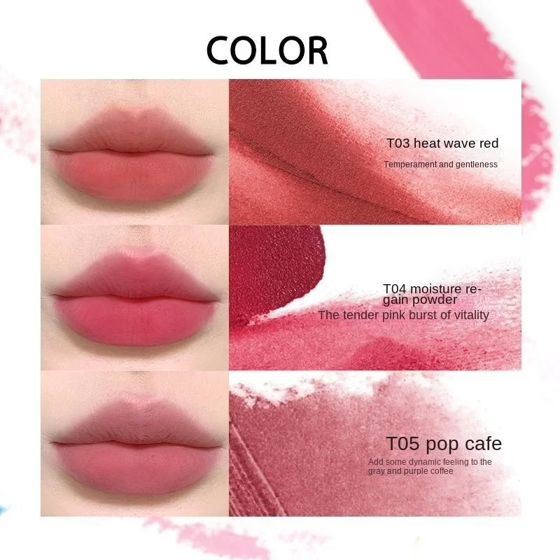 INTO YOU New Bucket Lip Mud Lip Cheek Dual Use Graffiti Style Lip Glaze Matte Lipstick with Large Capacity 5 Colour