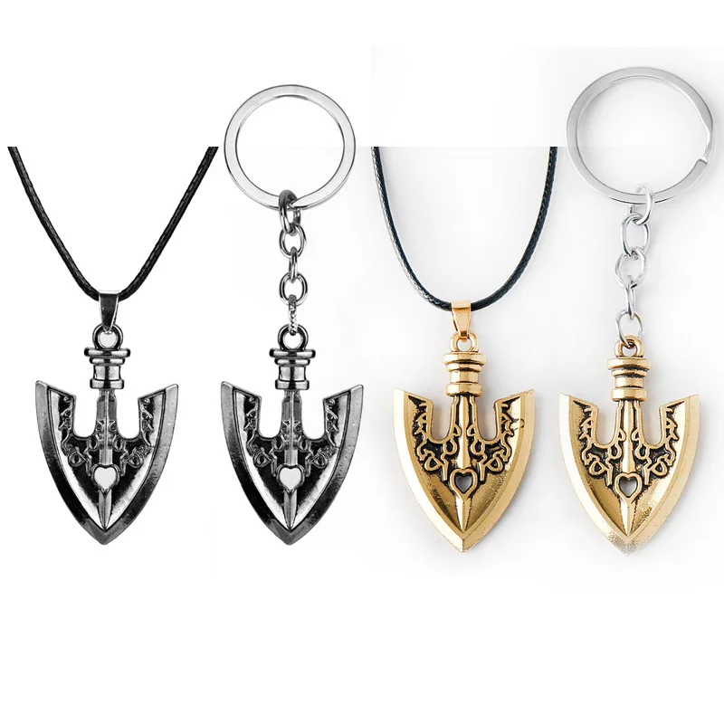 Anime Stand Arrow Necklace Keychain Set JOJO Arrow Pendant Keychains for Men Women Cosplay Accessories Gift for Fans