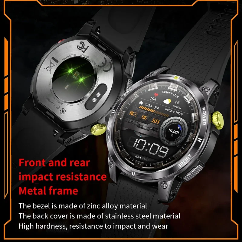 New GPS Smart Watch Men Outdoor Sports Waterproof Fitness Heart Rate Blood Pressure Compass BT Call Smartwatch for Huawei Xiaomi