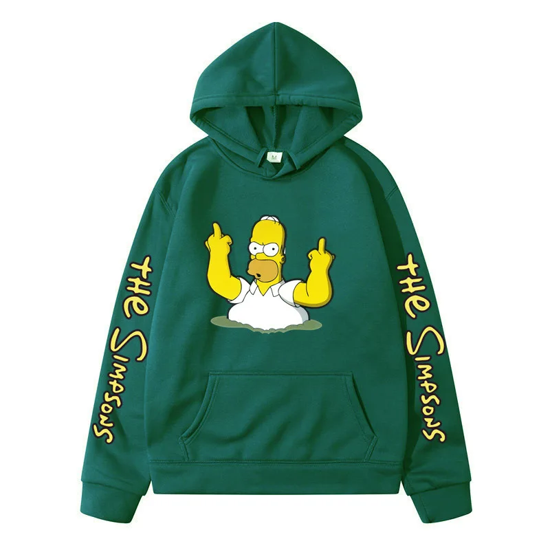 The Simpsonss Homer Jay Simpson Casual Hoodie Anime Printed Sweatshirts Fleece Mens and Womens Hooded Pullovers Sports Clothing