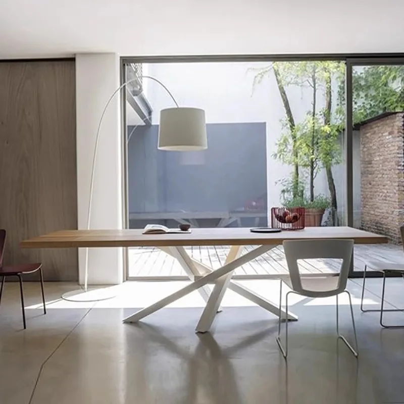 

Customized Nordic Solid Wood Dining Table Workbench Conference Table Simple Modern Creative Negotiation Table
