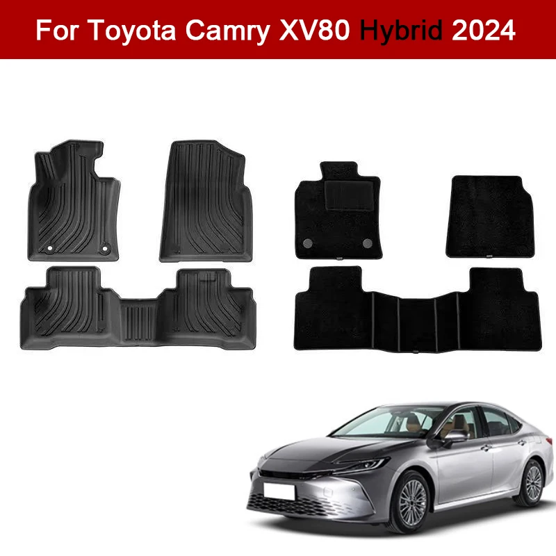 

Автомобильные коврики для Toyota Camry XV80 Hybrid 2024, TPE, 3D коврик для ног, грузовой вкладыш, коврик для багажника с левым рулем