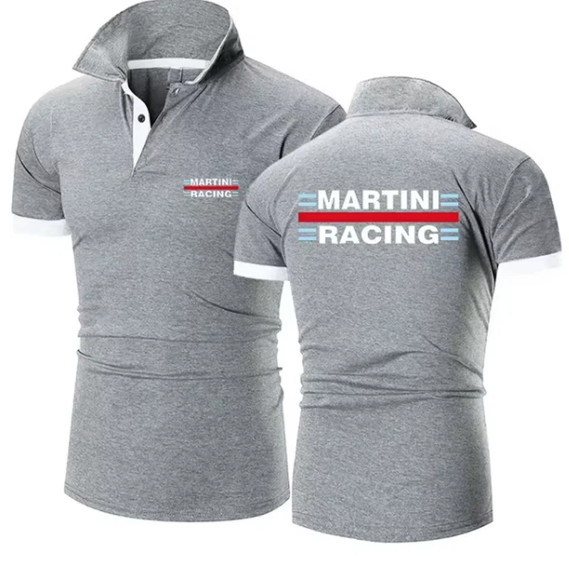 2024 Martini Racing Logo Polo Shirts For Men Casual Solid Color Slim Fit New Summer Fashion Brand Clothing