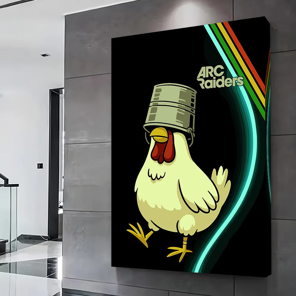 Bucket-Headed Chicken Arc Raiders Art Poster Customizable Printed Canvas Painting for Pictures Wall Art Room Ornaments Wand Deko