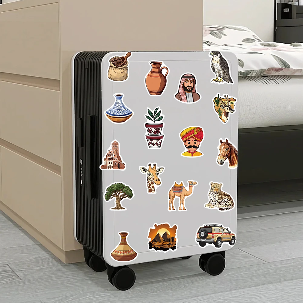 50 قطعة ملصقات نمط الفن في الشرق الأوسط الشارات لأجهزة الكمبيوتر المحمول سجل القصاصات سكيت خوذة الغيتار ملصقات الكتابة على الجدران الجمالية ذاتية الصنع