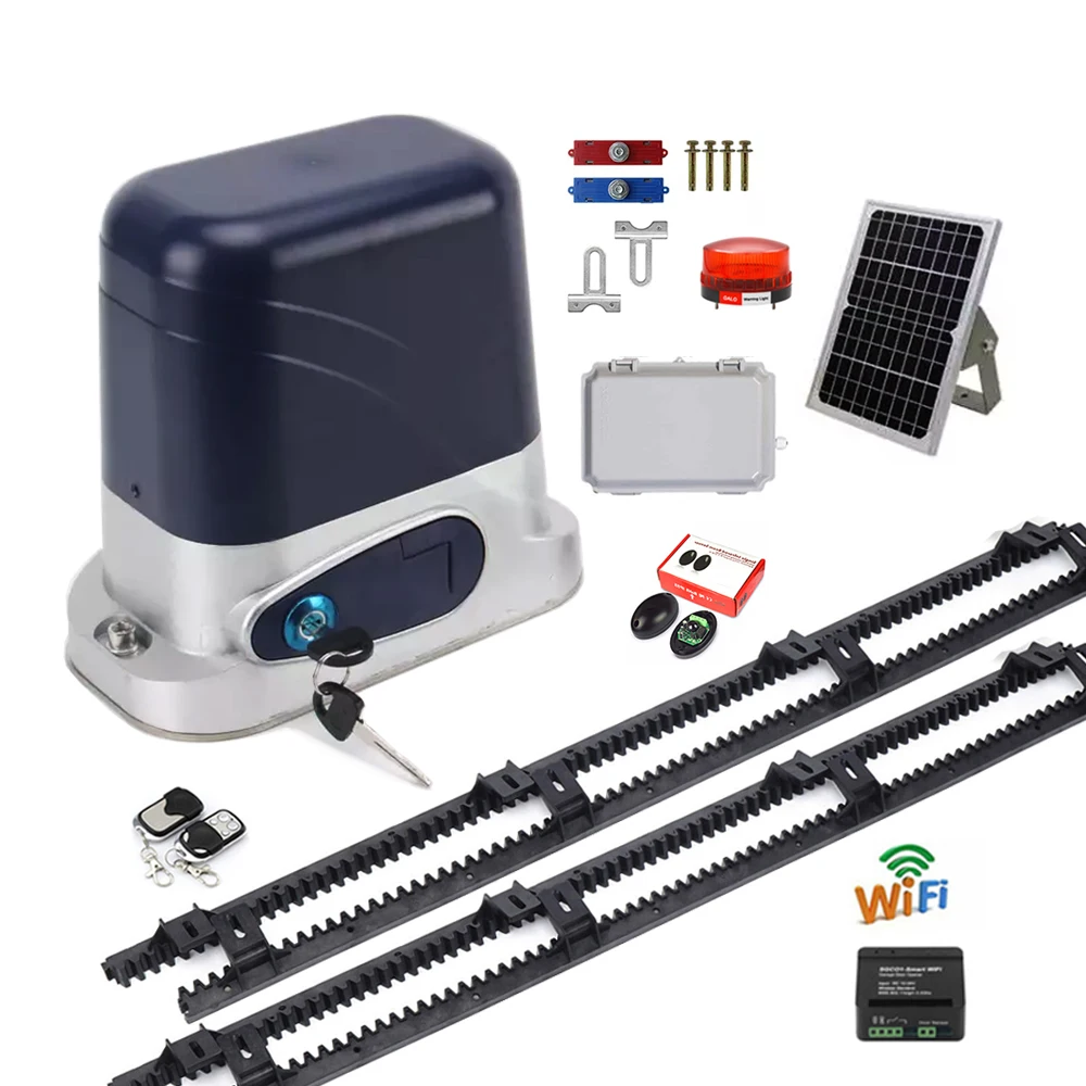 Opener Gear Nylon Rack Rail Drive Electric Gate Motor DC Solar Automatic Sliding Gate for Home Driveway Slide Wheel Gate