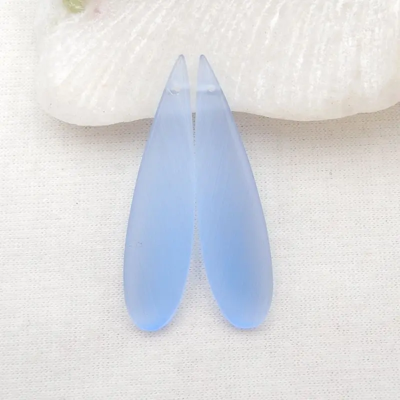 Semiprecious Stones Jewelry Cymophane Earrings For Women 42x10x4mm 5g Fashion Gemstone Accessories