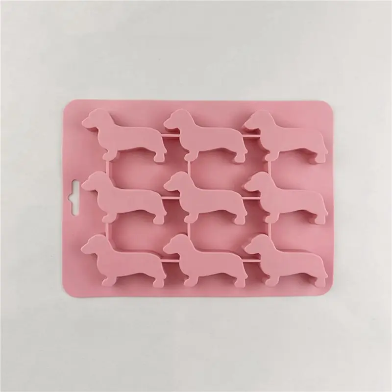 【THANKSGIVING DAY】2X Silicone Dachshund Puppy Shaped Ice-Cube Chocolate Cookie Mold DIY Home Ice Tray,Kitchen Tools Silicone Mol