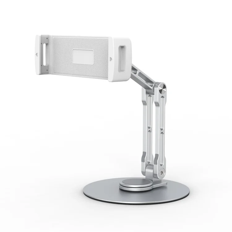Secure Clamp Aluminum Tablet Stand 360 Rotation Flexible Arm Height Adjustable Phone