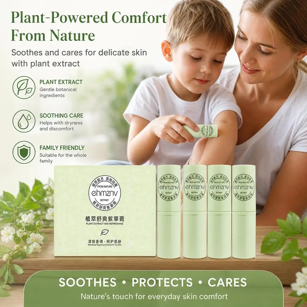 8g Plant Extract Lithospermum Cream Stick Natural Formula with Lithospermum Root Menthol Eucalyptus & Grapeseed Oil Herbal Scent