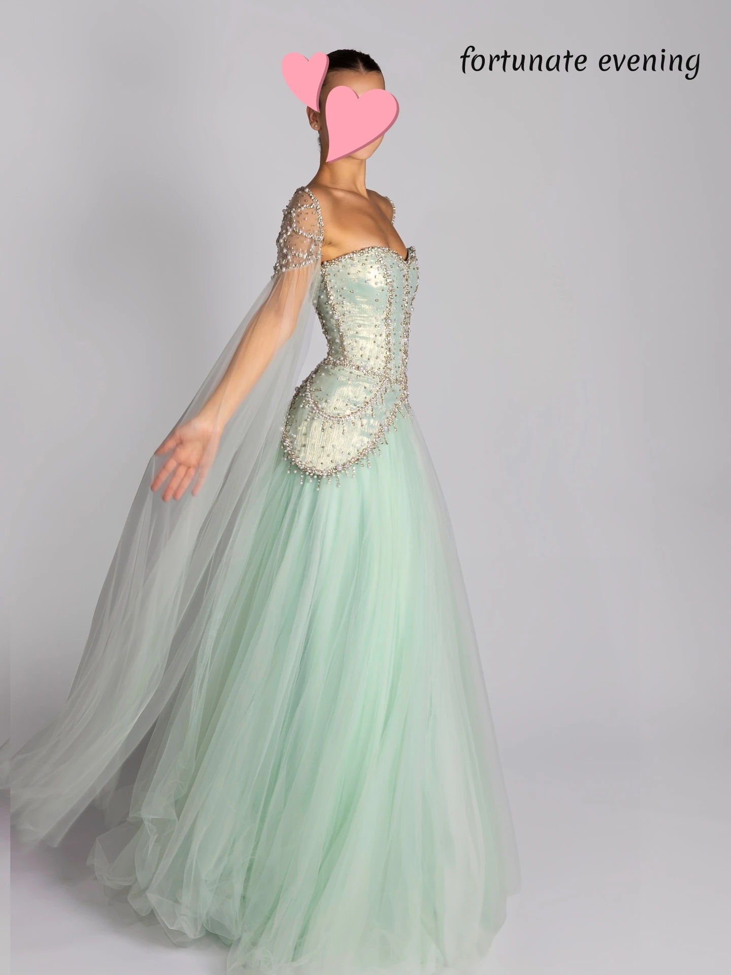 Soirée chanceuse élégante Vintage doux vert sirène perles cristal personnalisé Occasion formelle robe de bal robes de soirée
