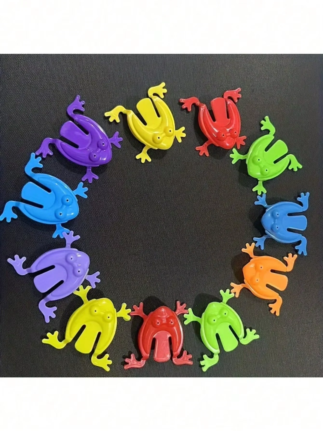 10 Pack Plastic Press Jump Frog Toys, Cute Finger Press Bouncing Frogs, Fun Stress Relief Toys, Perfect Party Favors