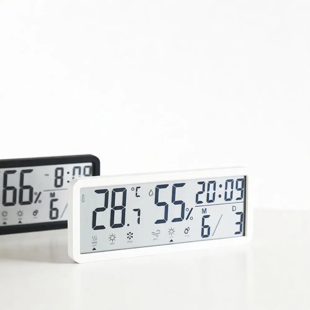 Large Digital Display Clock Modern Wall Hanging Or Table Desk Stand Temperature Humidity Monitor Home Decor