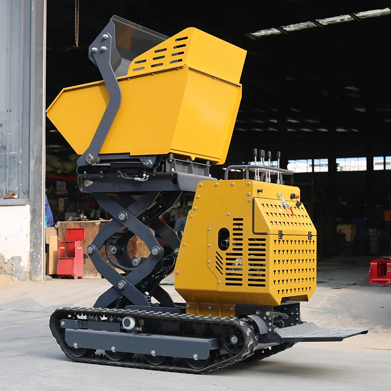 Customized Mini Multifunctional Crawler Dumper 1000KG Mini Transporter Dump Truck For Construction With Engine Core Component