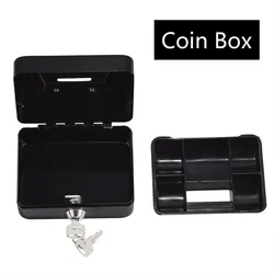 Portable Mini Key Safe Box With Lock Locker Steel Safety Box Storage Hidden Money Coin With Drawer Carry Box 12.5cmx9.5cmx5.5cm