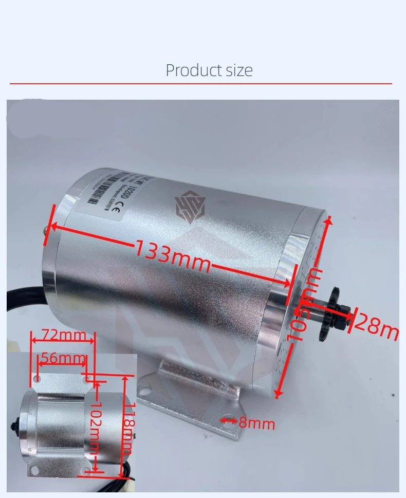 500W 800W 1000W 1500W 36V/48V High Power Conversion Kit Brushless Motor Motor Spare Parts