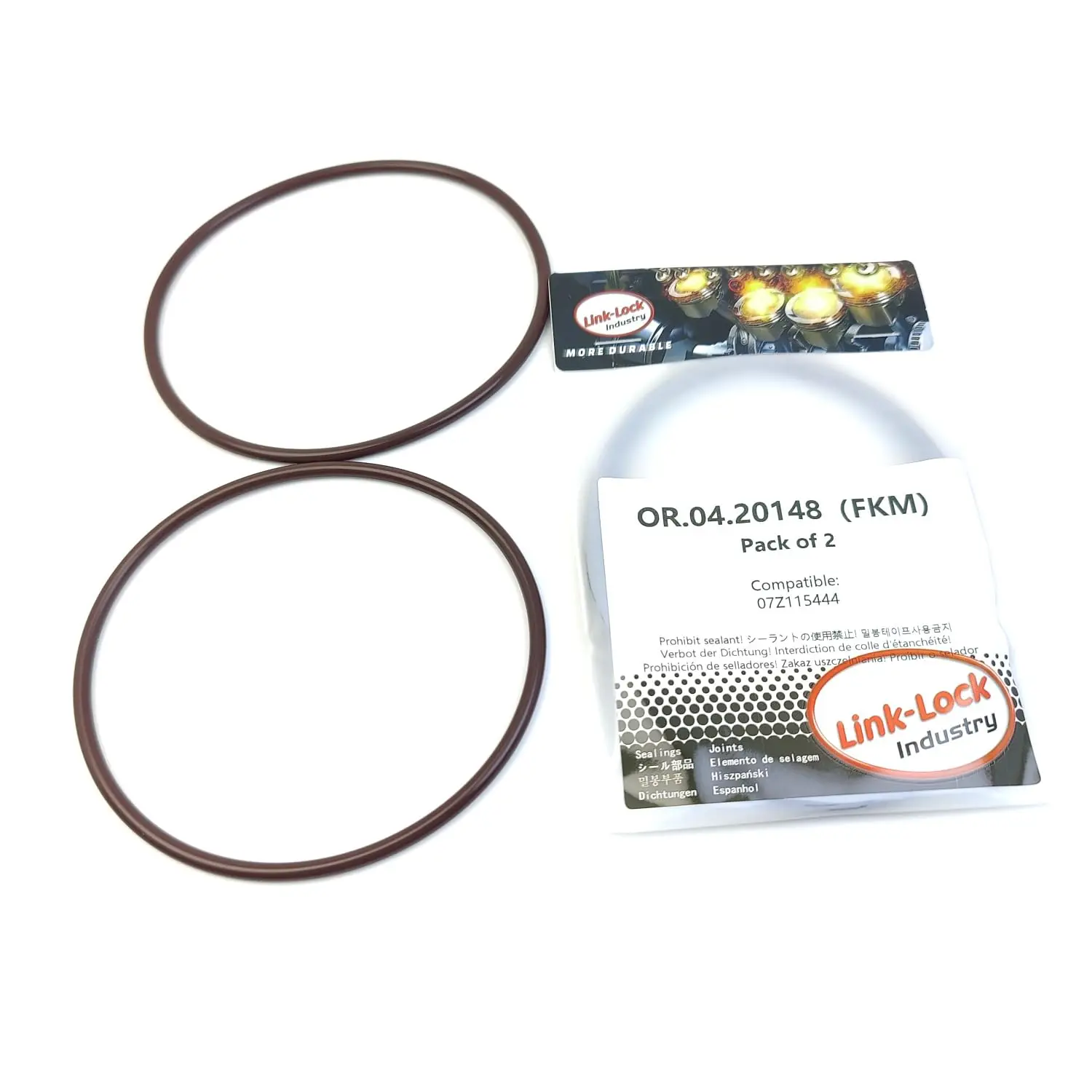 

LINK-LOCK 2PCS OR.04.20148 FKM Viton Sealing O-Ring Kit of Oil Filter Adapter 07Z115444 for AUDI