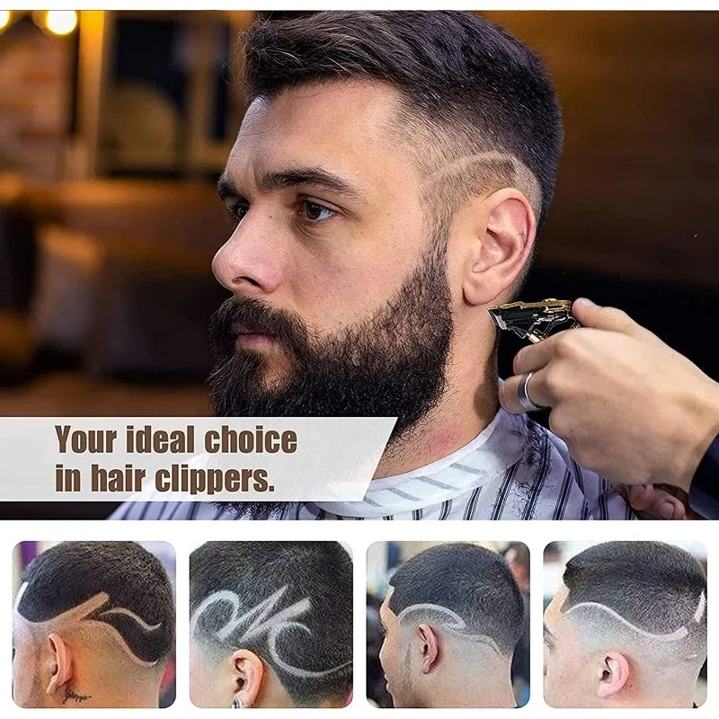 T9 Electric Hair Clipper 4 Guide Combs Cleaning Brush USB C Charging Cable Cordless Beard Trimmer for Men Long Lasting