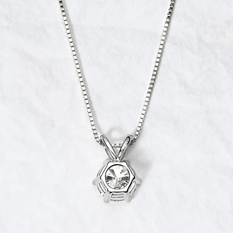 Klassische 0,5 CT-5 CT D Moissanit-Anhänger-Halskette, verstellbare Kette aus 925er Silber für Frauen mit Zertifikat, 2 CT, 3 CT, 4 CT Labordiamant – Detail 10
