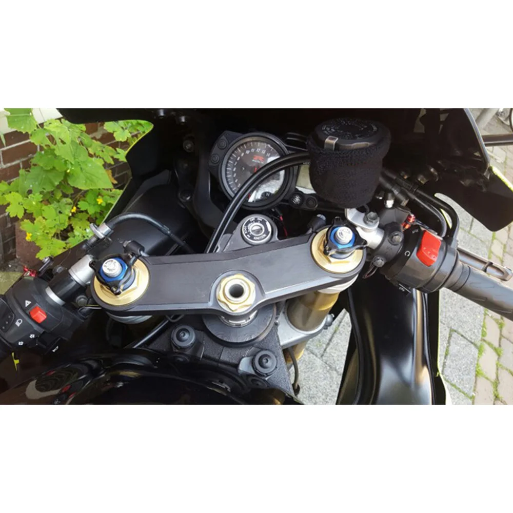 Ajusteurs de précharge de fourche à suspension, or, 1 paire, 14mm, adapté pour YAMAHA MT09, ugger 900, YZFR1, YZFR6, YZF R1, R6, FZ1, FAZER