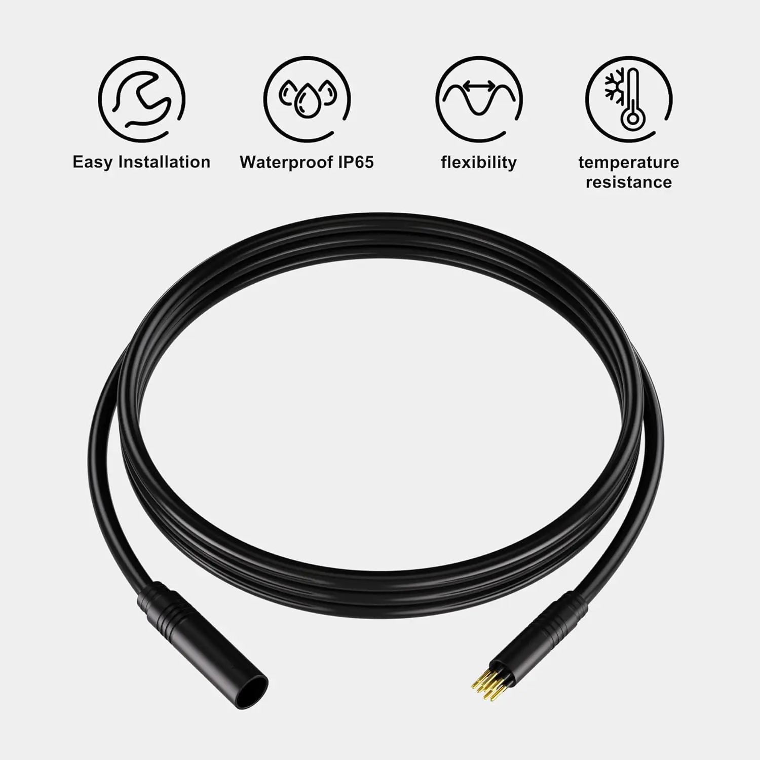 Nulkomma E-Bike Motor Extension Cable 9 Pin Female to Male Waterproof Connection in E-Bike Conversion Kit Wheel (2PCS,50CM) view 6
