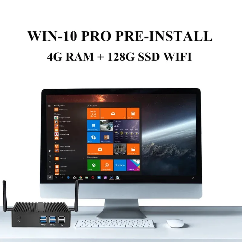 Senza ventola Piccolo Mini PC CPU Core I7 4500U I5 4200Y I3 4010Y DDR3L Ufficio MiniPC Computer Desktop Win10 Wifi Barebone Pc portatile