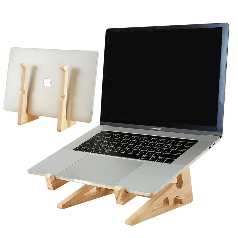 Cauklo Wood Laptop Stand Holder Increased Height Storage stand for Macbook 13 15'' Notebook Vertical Base Cooling Stand Mount