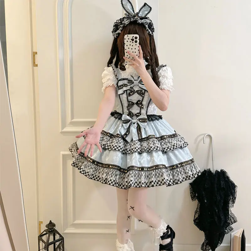 

Victorian Gothic Lolita Jsk Dress Women Vintage Sweet Elegant Kawaii Princess Party Dresses Girls Harajuku Y2k Mini Dresses