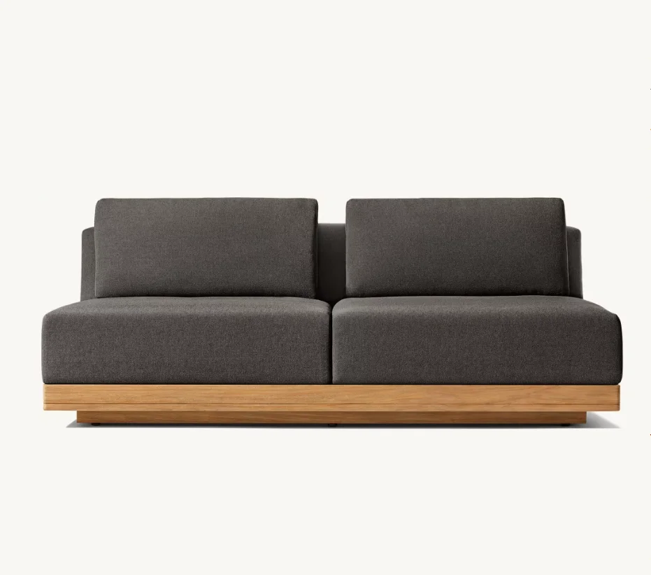 Outdoor Patio Furniture Garden Wooden Furniture With Cushion Sofa Furniture Teak Modular Sofa