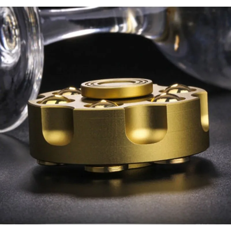 Black Tech Revolver Magazine Finger Gyro High Speed Rotating Decompression Toy for Adults