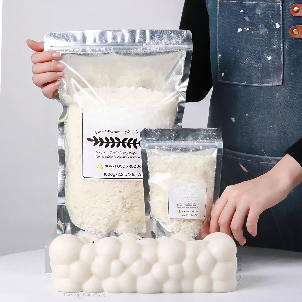 500 g/1 kg reines Sojawachs, Paraffinmaterial, Pre-Soy-Wachskernpigmente, Aromatherapie, reines Paraffinwachs, DIY-Kerzen, Basteln