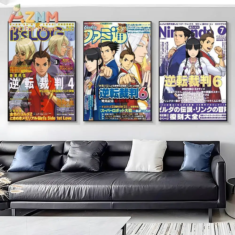 Hot Anime A-Ace A-Attorney Poster Art Pictures For Living Room Decor Home Decor Painting