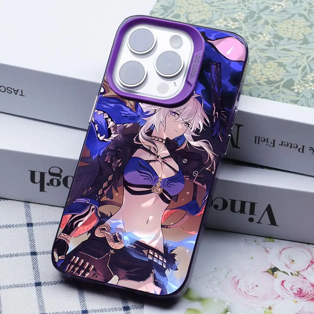 حافظة لهاتف آيفون 17 16 15 14 13 12 11 X XR XS 8 7 Pro Max Plus غطاء أرجواني شفاف جميل