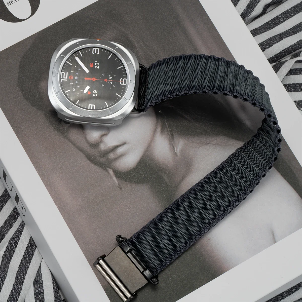 Ремешок и чехол для Samsung Galaxy Watch 7 Ultra 47 мм, защитная пленка для экрана из закаленного стекла, чехол из поликарбоната, нейлоновый браслет для Galaxy Watch