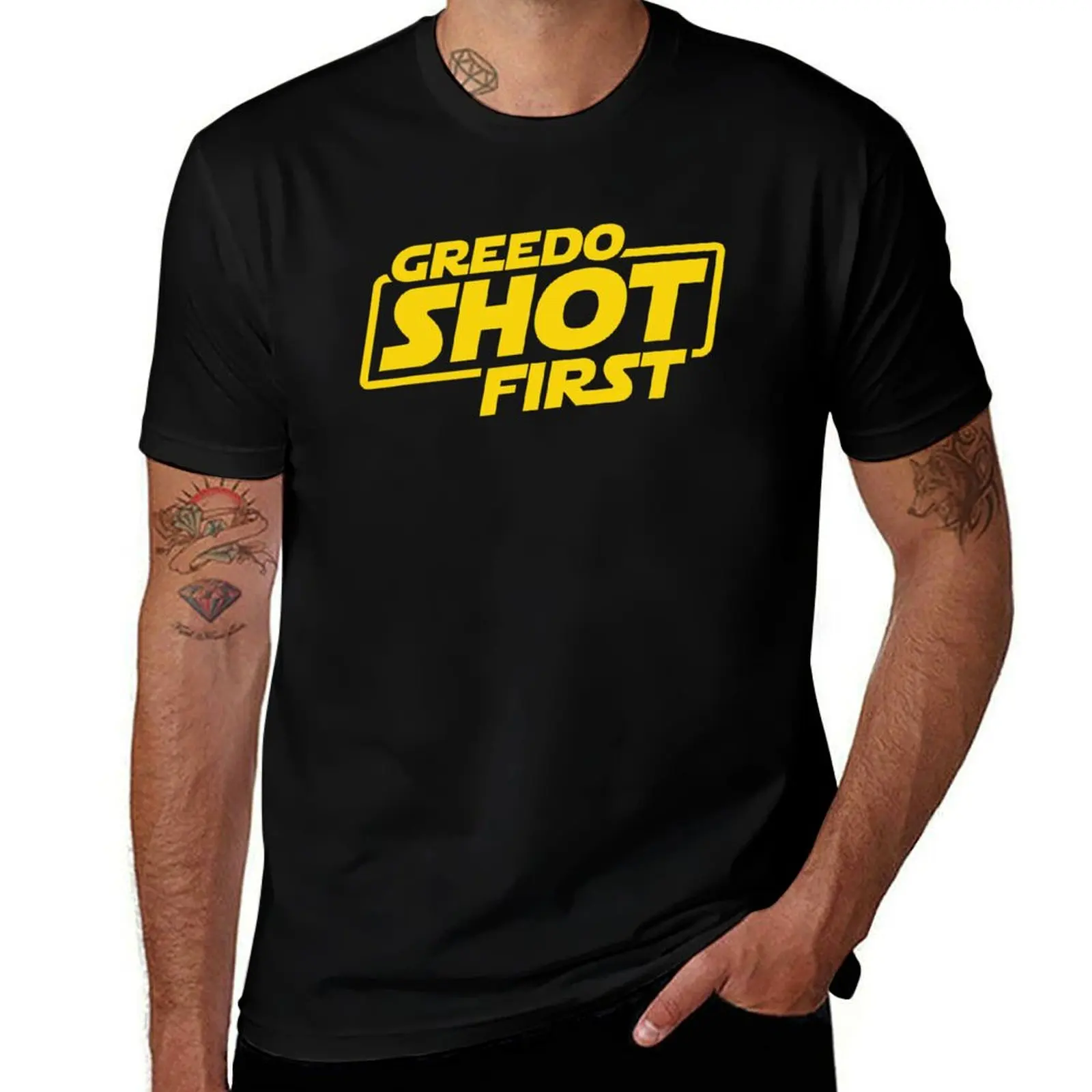 

Shirt, first Shot First, Popular gift Gift, Han Fan Han Shot Geek First, Shot Greedo Culture T-Shirt Holiday Lightweight T-Shirt