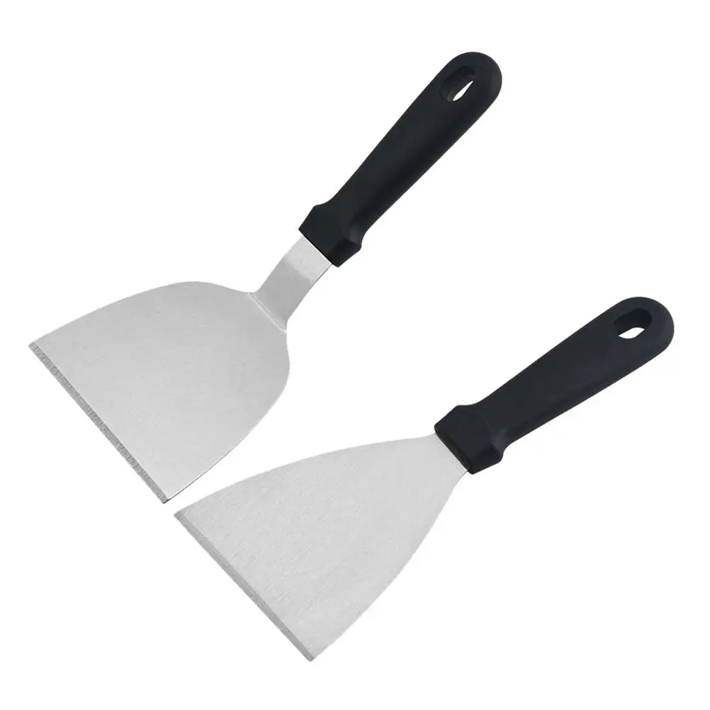 

2Pcs Stainless Steel Griddle Set for Steak Spatulas Kitchen Gadgets Cooking Tools Silicone Spoon BBQ Shovel Practical Household