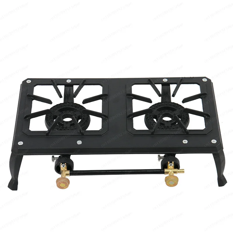 Cast Iron Gas Stove for Home & Camping, High Power LPG Cooker with Adjustable Burner for Outdoor Barbecue
