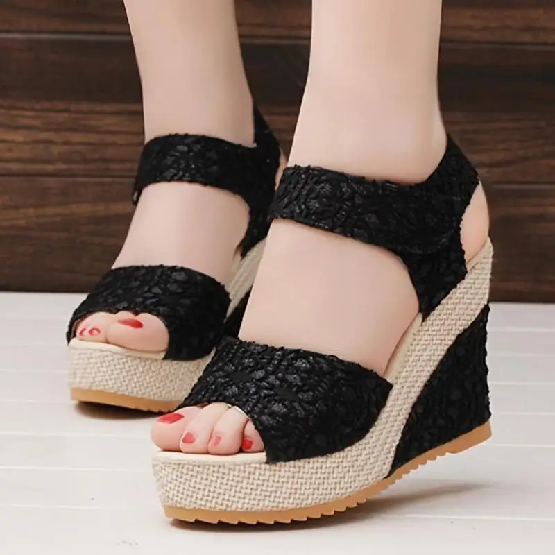 

New High Heel Sandals Faionable Breathable Slip-On oes for Middle-Aged And ly Women Ci Walk Suitable Winter Rubber...