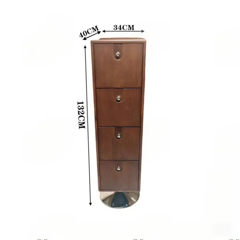 Simple storage chest of drawers, bedroom, living room, solid wood entrance, retro home locker view 6