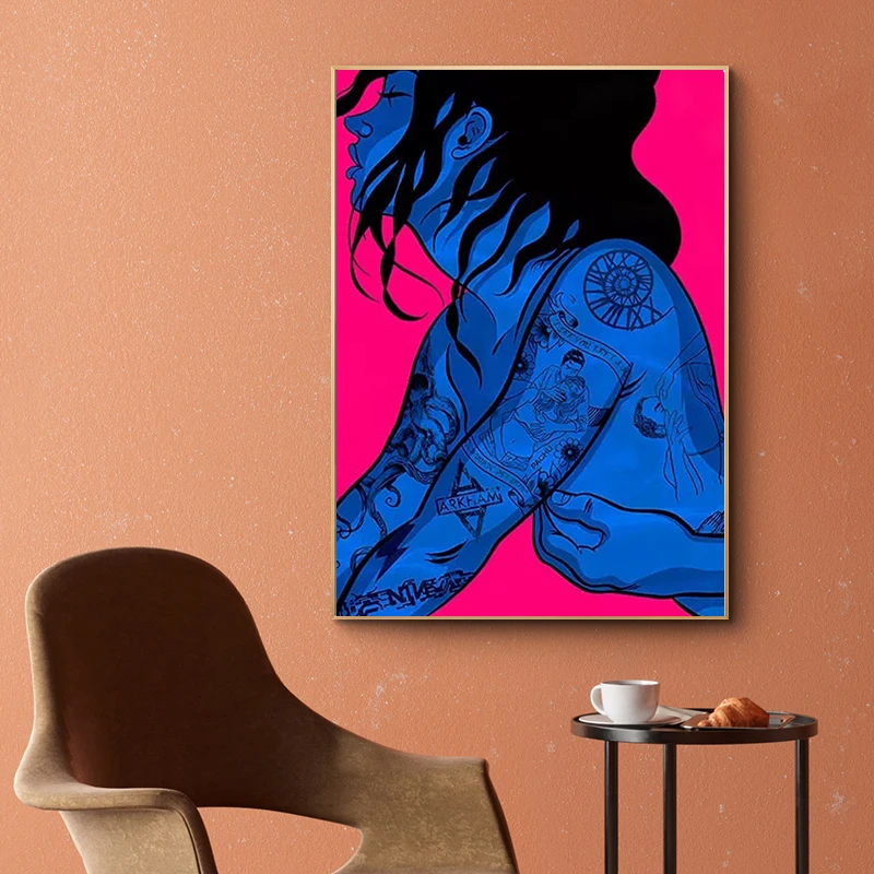 صورة كرتونية مثيرة لوحة مخدر ، ملصق قماش ، فن جنسي ، صورة على الطراز الأمريكي الحديث ، غرفة المعيشة ، غرفة النوم ، ديكور المنزل #4