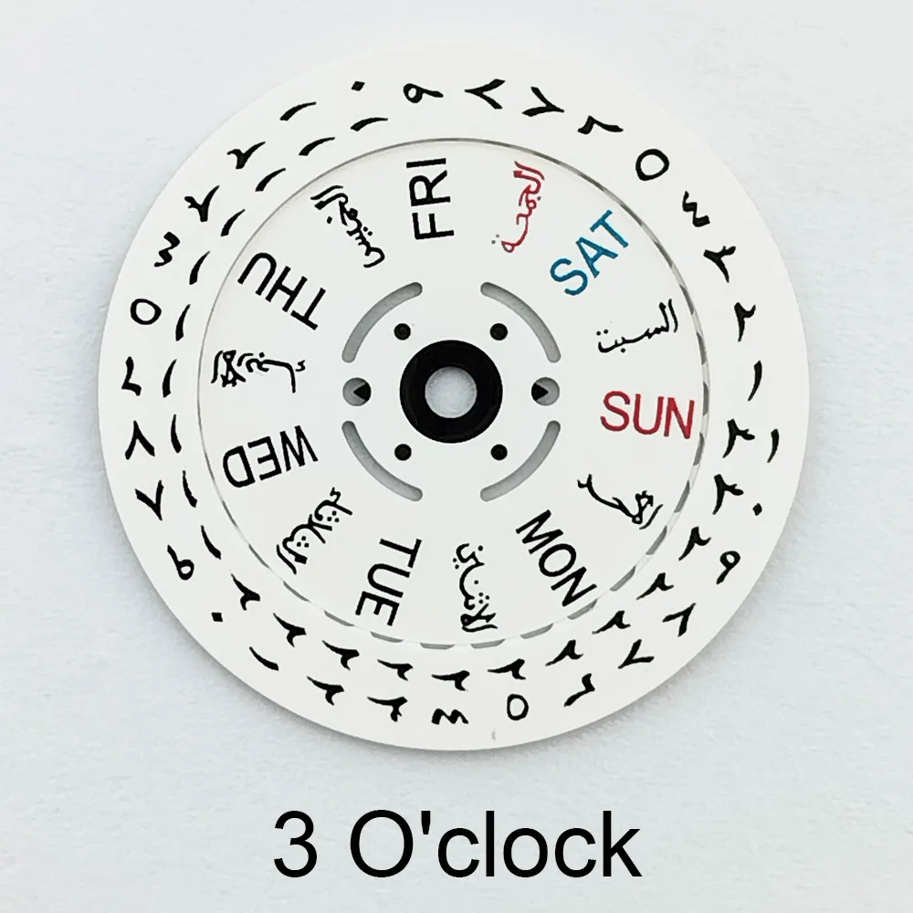 Round Calendar/Wheel Calendars Disk for NH-35-36 Movement Arabic numerals Date at 3/3.8 O’clock Day Movement modification parts