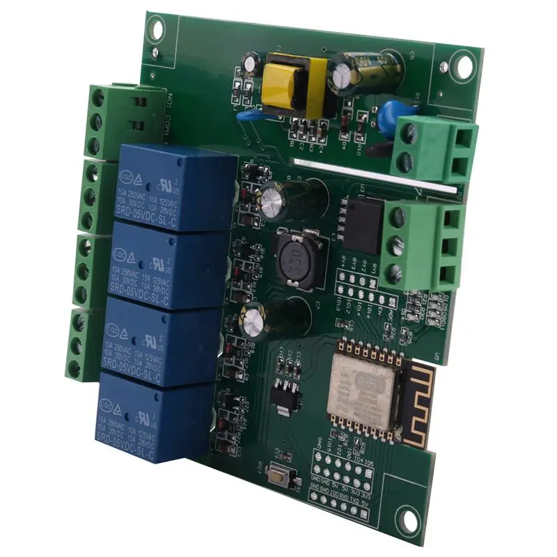 A33T-4X ESP-12F WIFI Relay Module 4Channel AC90-250V/DC7-30V/5V Delay Relay Switch For ARDUINO