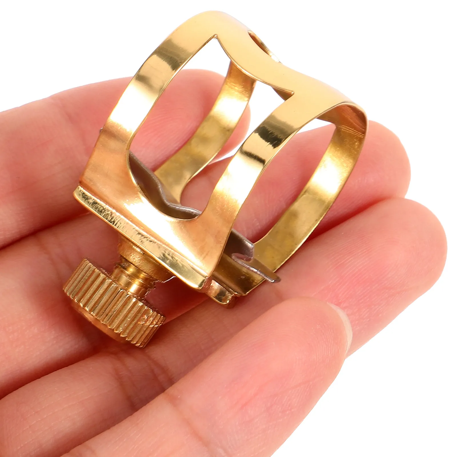 Brass Saxophone Clip Solid Brass Material Alto Sax Ligature Adjustable Saxophone Part Reliable Sax Accessory for Daily